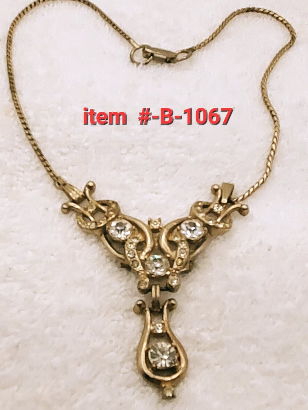 1 Gold Diamond Clustered Brooch Necklace, item # B-1067, wt. 31 grams.